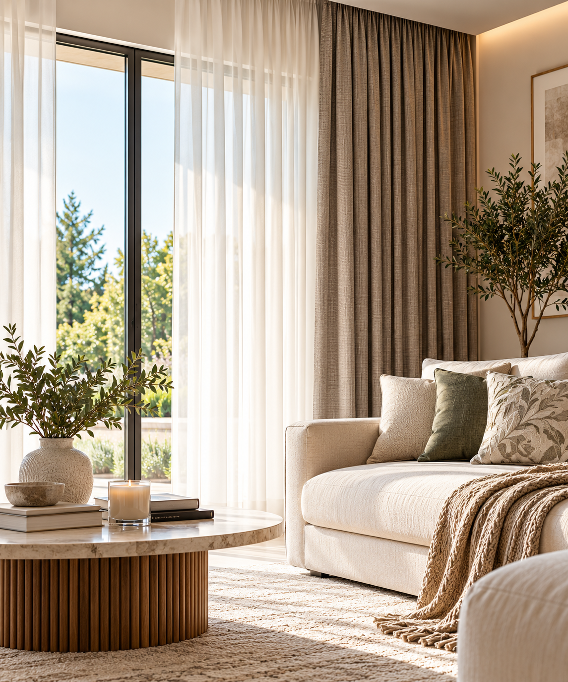 Elegant curtains and contemporary home interiors